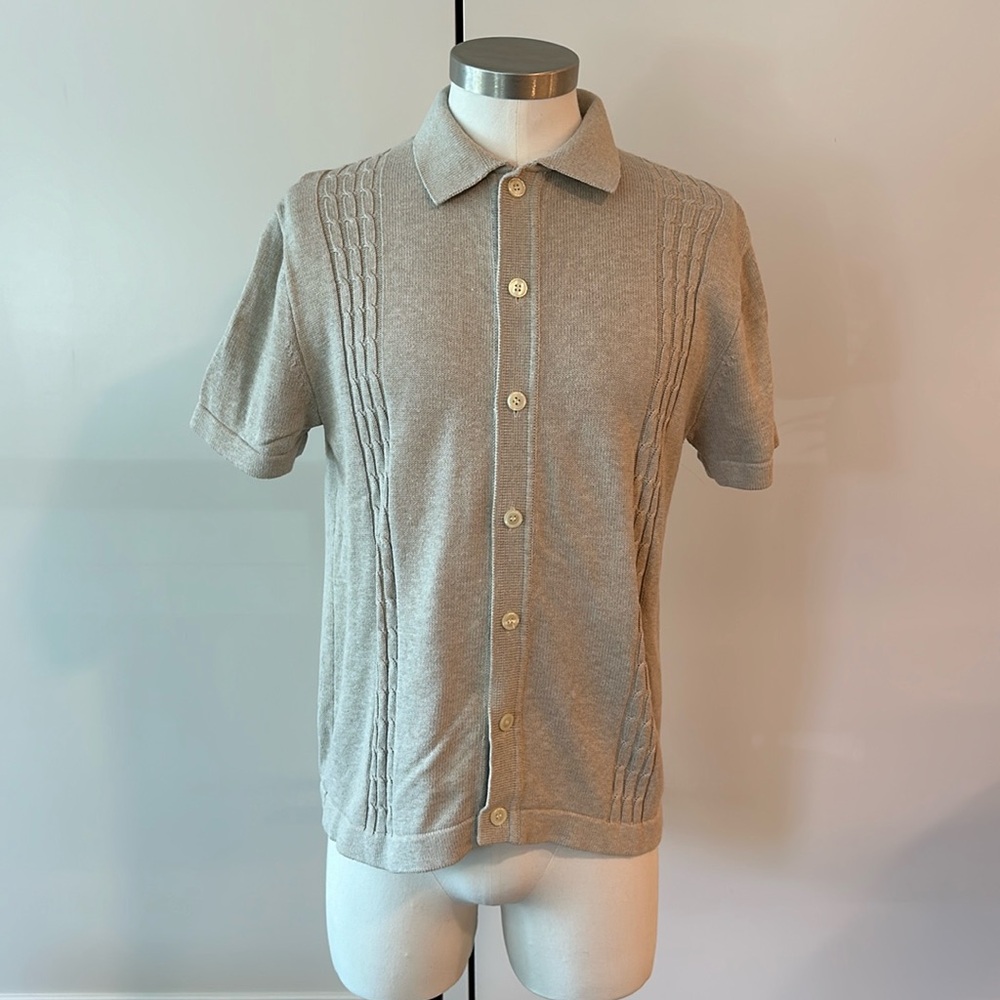 J.Crew sweater polo with cable knit detail